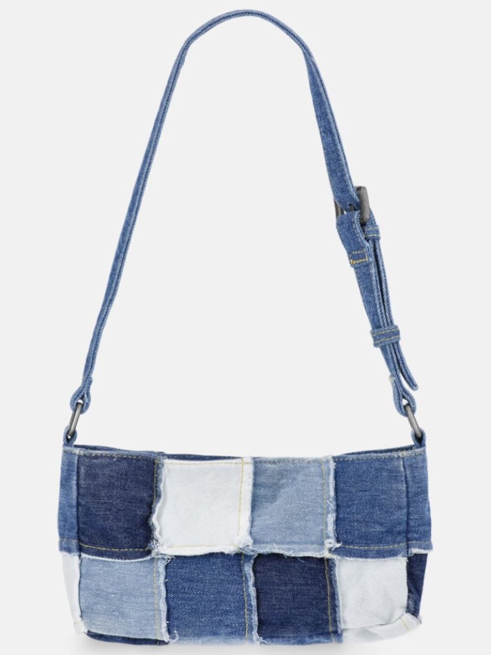 NEW Kacey Lee Women's Denim Patchwork 10'' Shoulder Bag